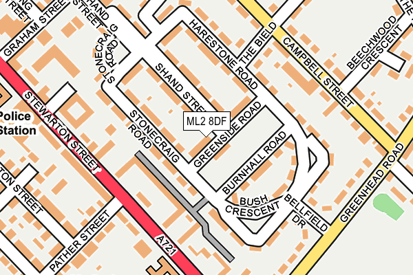 ML2 8DF map - OS OpenMap – Local (Ordnance Survey)