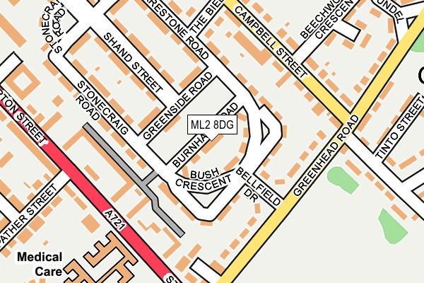 ML2 8DG map - OS OpenMap – Local (Ordnance Survey)