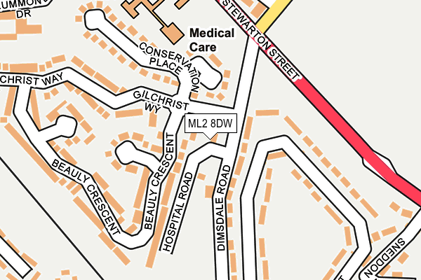 ML2 8DW map - OS OpenMap – Local (Ordnance Survey)