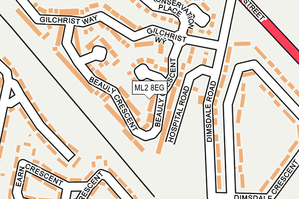 ML2 8EG map - OS OpenMap – Local (Ordnance Survey)