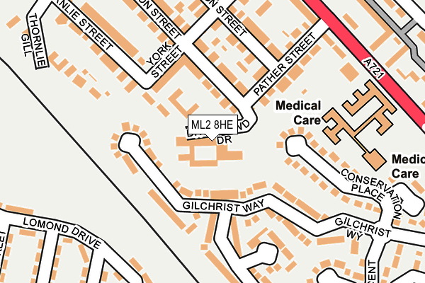 ML2 8HE map - OS OpenMap – Local (Ordnance Survey)