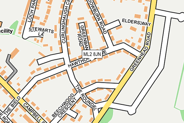 ML2 8JN map - OS OpenMap – Local (Ordnance Survey)