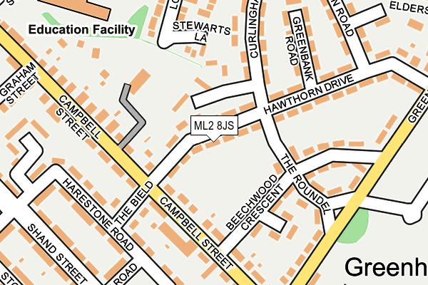 ML2 8JS map - OS OpenMap – Local (Ordnance Survey)