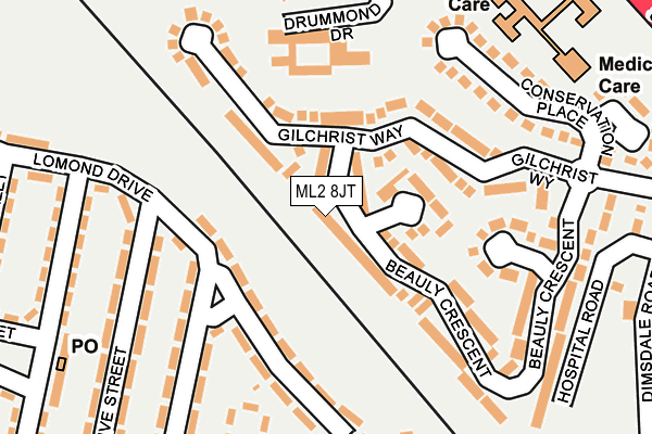 ML2 8JT map - OS OpenMap – Local (Ordnance Survey)