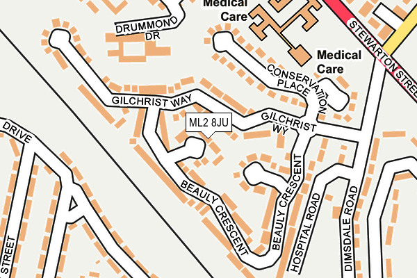 ML2 8JU map - OS OpenMap – Local (Ordnance Survey)