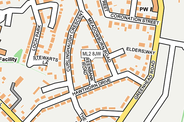 ML2 8JW map - OS OpenMap – Local (Ordnance Survey)