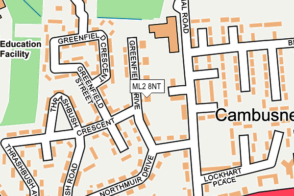 ML2 8NT map - OS OpenMap – Local (Ordnance Survey)