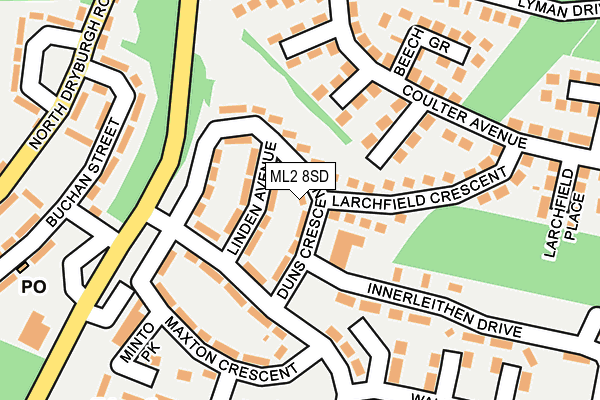 ML2 8SD map - OS OpenMap – Local (Ordnance Survey)