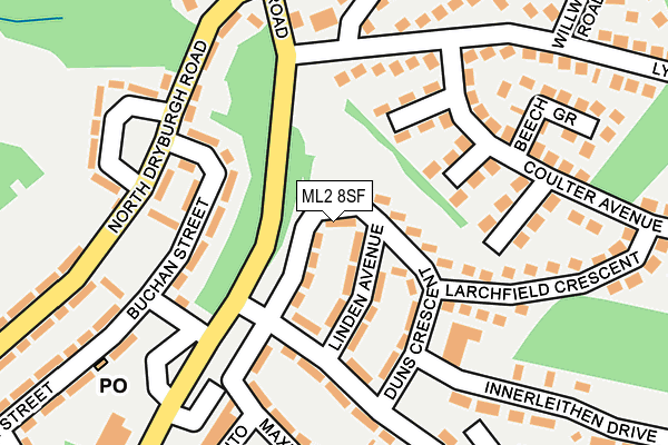 ML2 8SF map - OS OpenMap – Local (Ordnance Survey)
