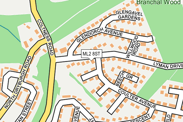 ML2 8ST map - OS OpenMap – Local (Ordnance Survey)