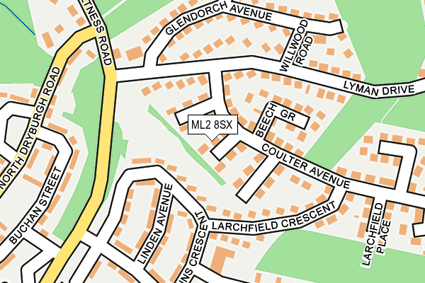 ML2 8SX map - OS OpenMap – Local (Ordnance Survey)