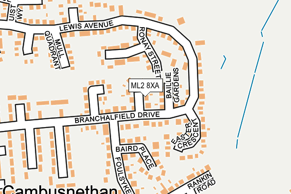ML2 8XA map - OS OpenMap – Local (Ordnance Survey)
