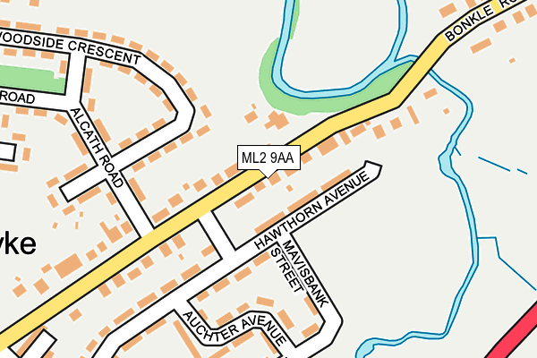 ML2 9AA map - OS OpenMap – Local (Ordnance Survey)