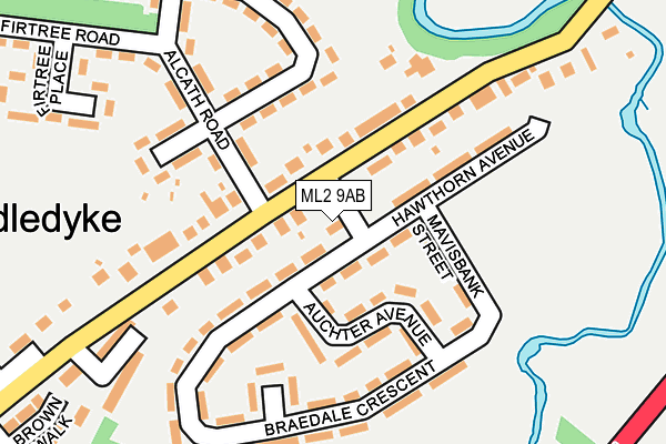 ML2 9AB map - OS OpenMap – Local (Ordnance Survey)