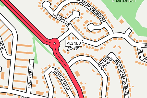 ML2 9BU map - OS OpenMap – Local (Ordnance Survey)