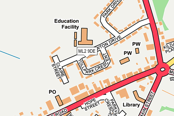 ML2 9DE map - OS OpenMap – Local (Ordnance Survey)