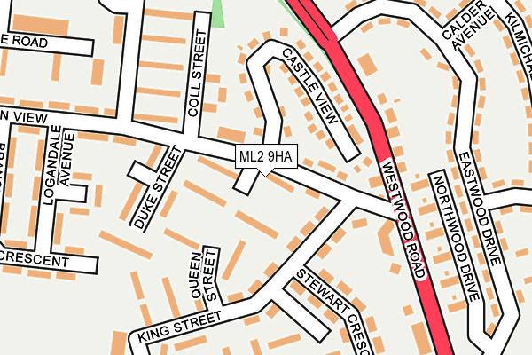 ML2 9HA map - OS OpenMap – Local (Ordnance Survey)