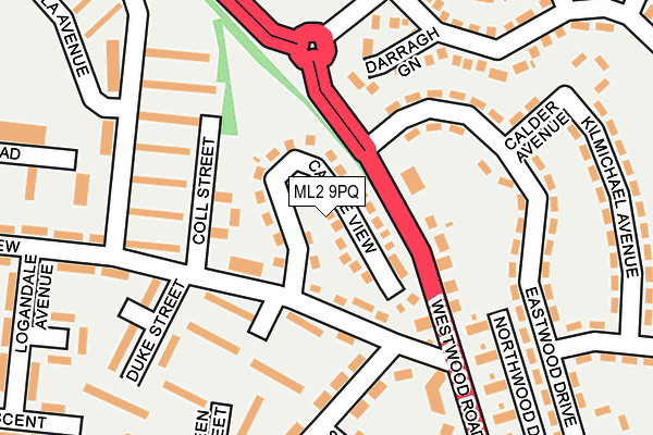 ML2 9PQ map - OS OpenMap – Local (Ordnance Survey)