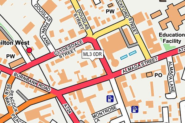 ML3 0DR map - OS OpenMap – Local (Ordnance Survey)