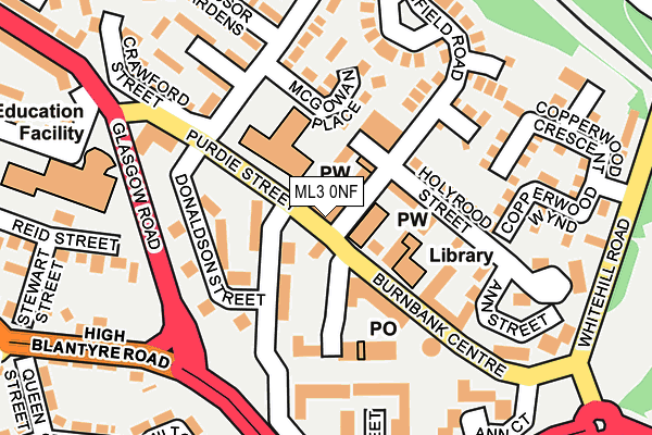 ML3 0NF map - OS OpenMap – Local (Ordnance Survey)