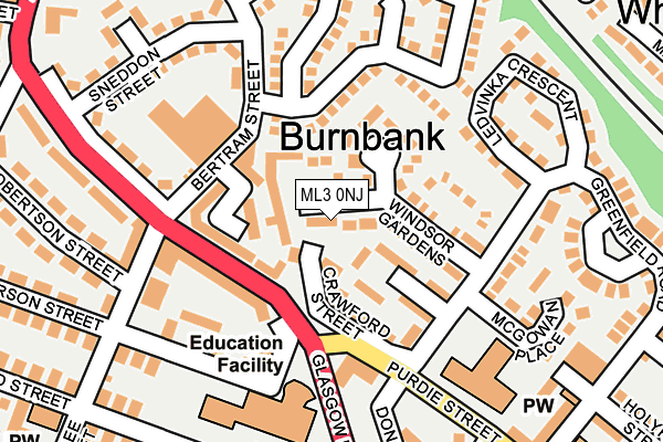 ML3 0NJ map - OS OpenMap – Local (Ordnance Survey)