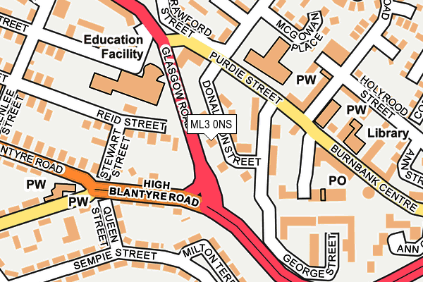 ML3 0NS map - OS OpenMap – Local (Ordnance Survey)