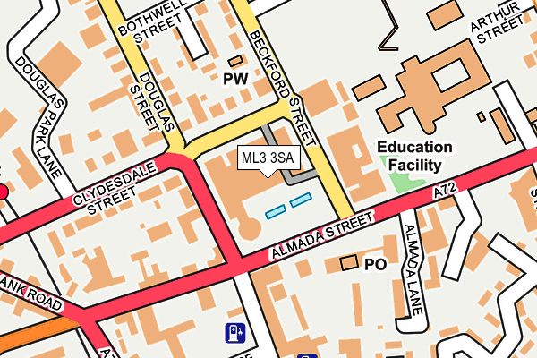 ML3 3SA map - OS OpenMap – Local (Ordnance Survey)