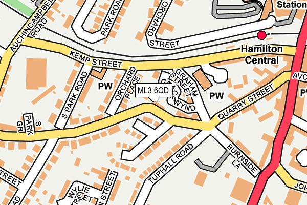 ML3 6QD map - OS OpenMap – Local (Ordnance Survey)