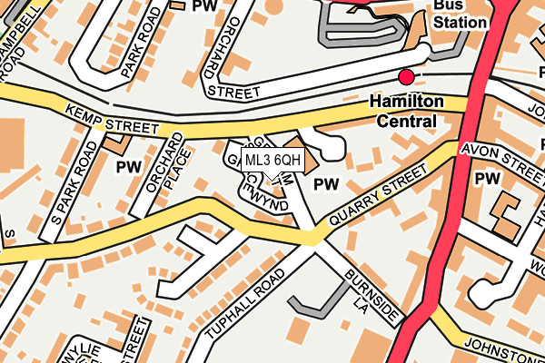 ML3 6QH map - OS OpenMap – Local (Ordnance Survey)