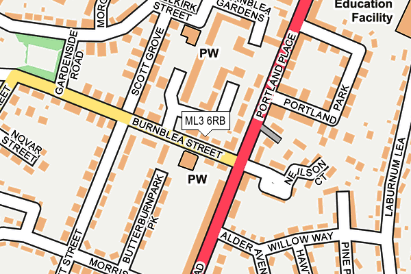 ML3 6RB map - OS OpenMap – Local (Ordnance Survey)