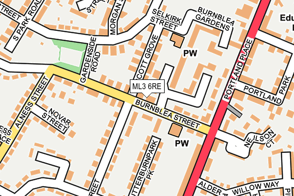 ML3 6RE map - OS OpenMap – Local (Ordnance Survey)