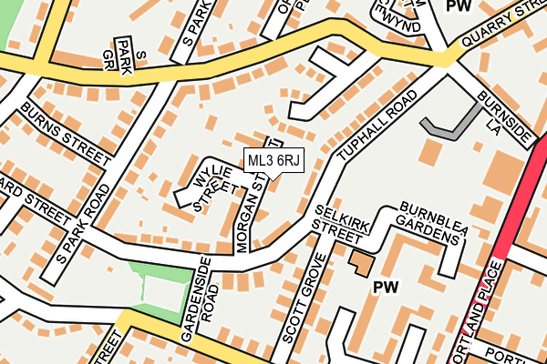 ML3 6RJ map - OS OpenMap – Local (Ordnance Survey)