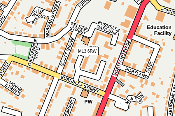 ML3 6RW map - OS OpenMap – Local (Ordnance Survey)