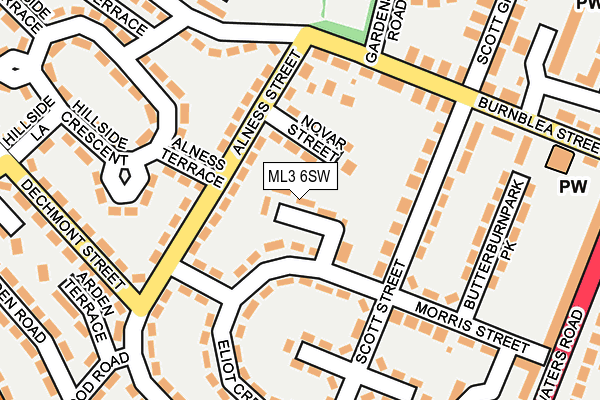 ML3 6SW map - OS OpenMap – Local (Ordnance Survey)