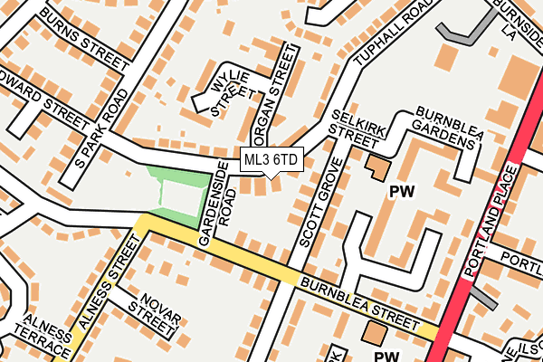 ML3 6TD map - OS OpenMap – Local (Ordnance Survey)