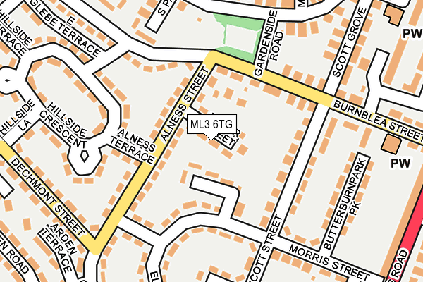 ML3 6TG map - OS OpenMap – Local (Ordnance Survey)