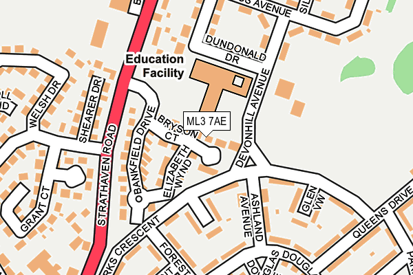 ML3 7AE map - OS OpenMap – Local (Ordnance Survey)
