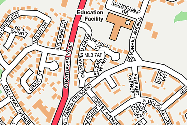 ML3 7AF map - OS OpenMap – Local (Ordnance Survey)