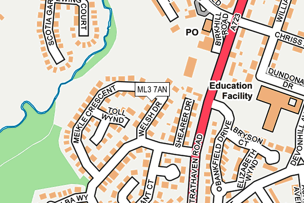 ML3 7AN map - OS OpenMap – Local (Ordnance Survey)