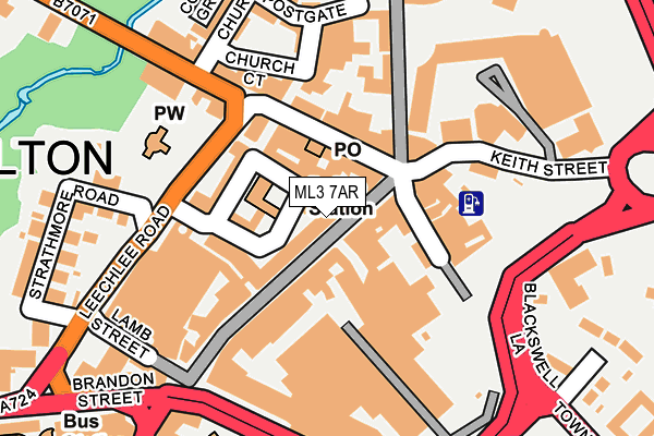ML3 7AR map - OS OpenMap – Local (Ordnance Survey)