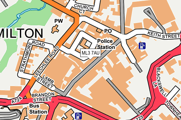 ML3 7AU map - OS OpenMap – Local (Ordnance Survey)