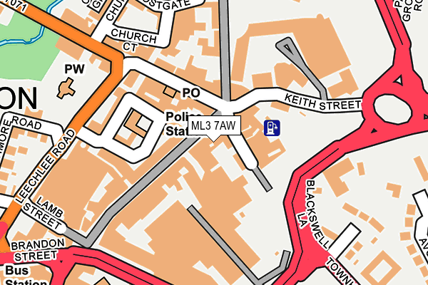 ML3 7AW map - OS OpenMap – Local (Ordnance Survey)