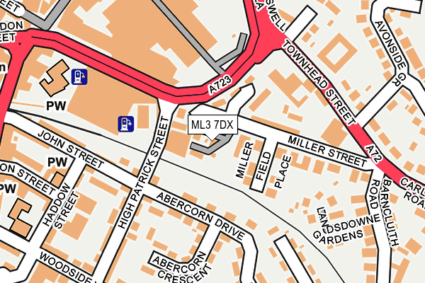 ML3 7DX map - OS OpenMap – Local (Ordnance Survey)