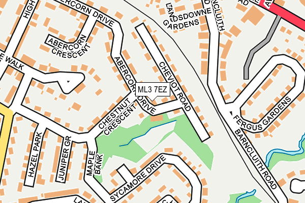ML3 7EZ map - OS OpenMap – Local (Ordnance Survey)