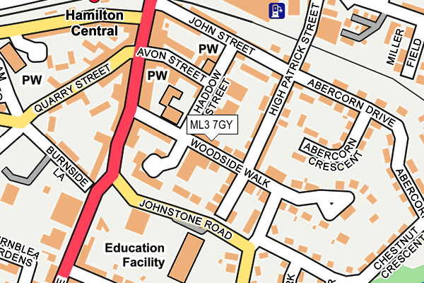 ML3 7GY map - OS OpenMap – Local (Ordnance Survey)