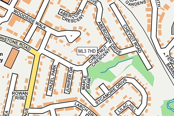 ML3 7HD map - OS OpenMap – Local (Ordnance Survey)