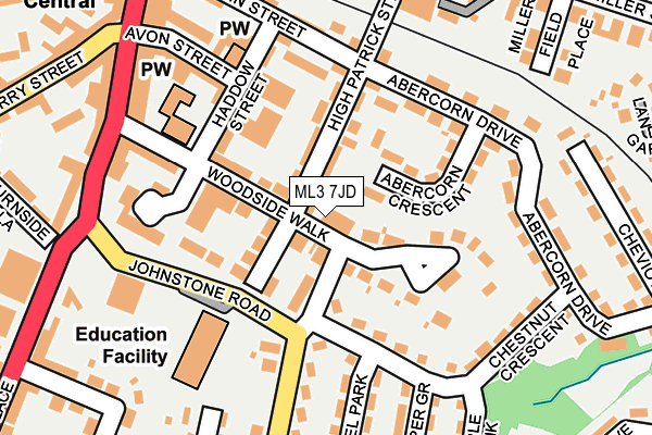 ML3 7JD map - OS OpenMap – Local (Ordnance Survey)