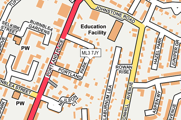 ML3 7JY map - OS OpenMap – Local (Ordnance Survey)