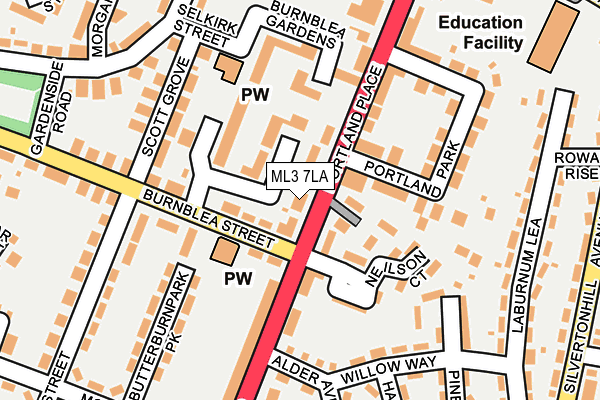 ML3 7LA map - OS OpenMap – Local (Ordnance Survey)