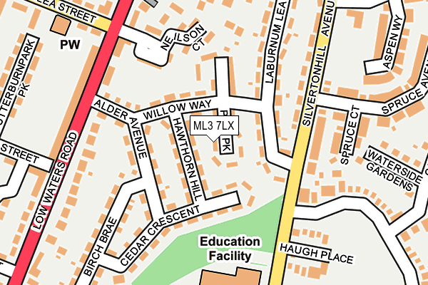 ML3 7LX map - OS OpenMap – Local (Ordnance Survey)